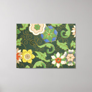 Impressão Em Tela Cloisonte China Patter Asiático Oriental
