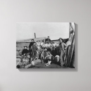 Impressão Em Tela Clondike homens após caçar o ptarmigan em Nome