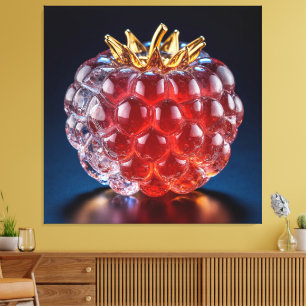 Impressão Em Tela Close-Up de Luxuoso Cristal Vermelho de Framboesa