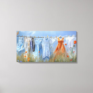 Impressão Em Tela Clothesline In Bloom