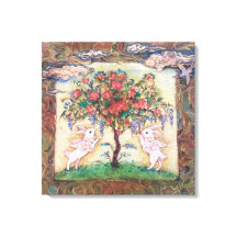 "Cloud Rabbits Tree"プレミアムキャンバスプリント