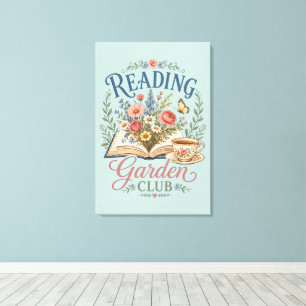 Impressão Em Tela Clube de Leitura Jardim Cottagecore Floral