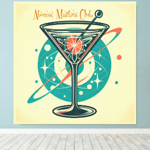 Impressão Em Tela Clube Espacial da Martini Atômica Era Espacial