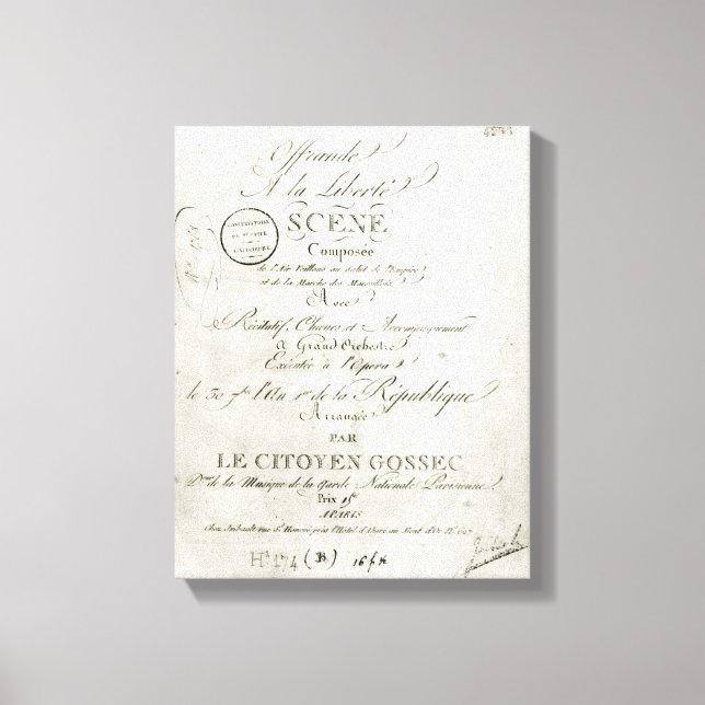 Impressão Em Tela Cobrir da pontuação "Offrande a la Liberte" (Frente)
