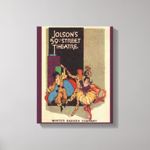 Impressão Em Tela cobrir do playbill do Al Jolson de 1923