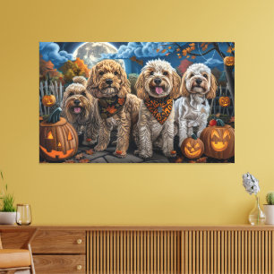 Impressão Em Tela Cockapoo Halloween Assustador
