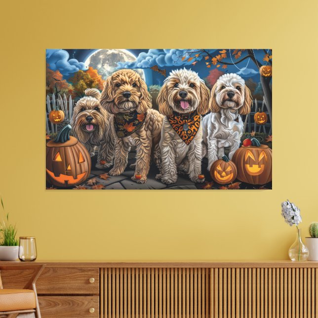 Impressão Em Tela Cockapoo Halloween Assustador (Insitu(Sala de estar))