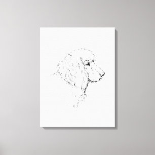 Impressão Em Tela Cocker Spaniel – Desenho de Linha Minimalista de C