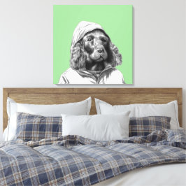 Impressão Em Tela Cocker Spaniel em Casaco de chuva (Moegi)