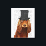Impressão Em Tela Cocker Spaniel, Formal Hound e Chapéu<br><div class="desc">Cocker Spaniel, Formal Hound e Hat da FabFunky. Possui um spaniel de cabine de cabra vestindo um tofat e um monóculo divertidos. | 191415D</div>