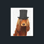 Impressão Em Tela Cocker Spaniel, Formal Hound e Chapéu<br><div class="desc">Cocker Spaniel,  Formal Hound e Hat da FabFunky. Possui um spaniel de cabine de cabra vestindo um tofat e um monóculo divertidos. | 191415D</div>