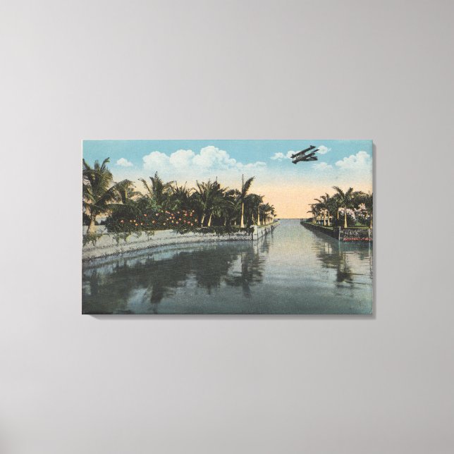 Impressão Em Tela Cocoanut Grove, FL - Canal Curtis James Estate (Frente)
