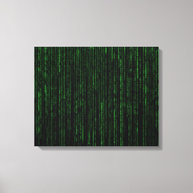 Impressão Em Tela Código do computador verde Nerdy (Frente)