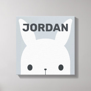 Impressão Em Tela Coelho Bonito com Nome Personalizado Ca