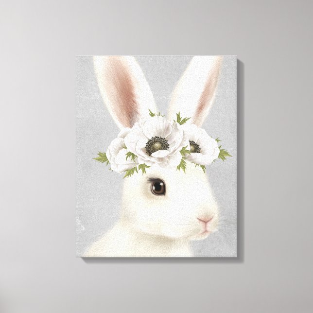 Impressão Em Tela coelho branco da fazenda de colheita moderna (Frente)