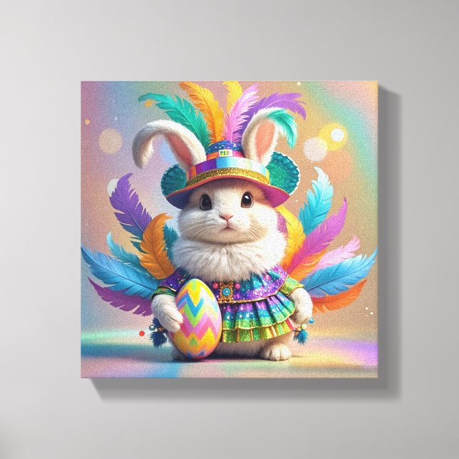 Impressão Em Tela Coelho carnavalesco  (Frente)