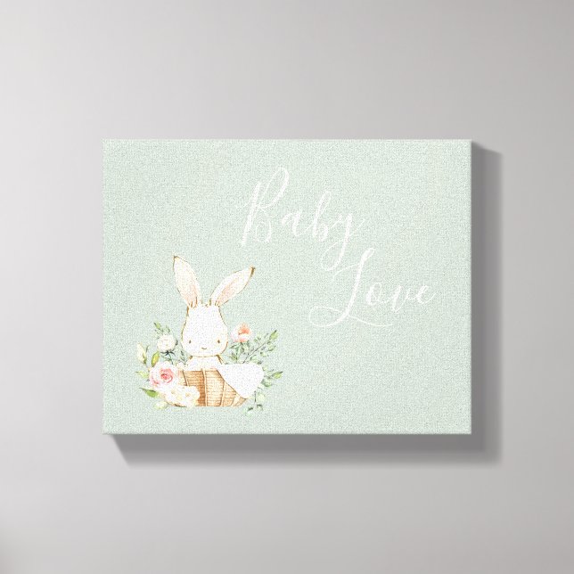 Impressão Em Tela Coelho Coelho Sage Verde (Frente)