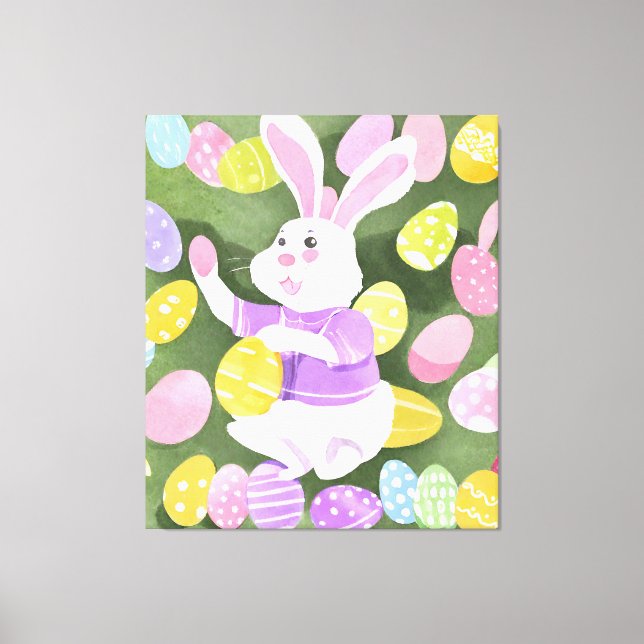 Impressão Em Tela coelho com ovos de Páscoa (Frente)