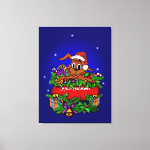 Impressão Em Tela Coelho de Natal