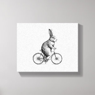 Impressão Em Tela Coelho Em Bicicleta De Bicicleta De Bicicleta W