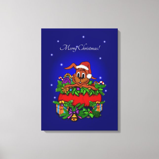 Impressão Em Tela Coelho Natal (Frente)