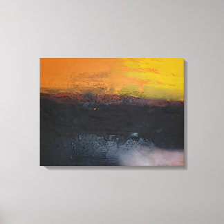 Impressão Em Tela Cœur de Coucher de Soleil Peinture Abstraite