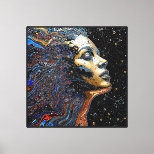 Impressão Em Tela "Cognição Celestial" – Um Retrato Surreal