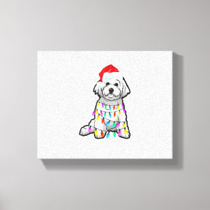 Impressão Em Tela Coincidência de Natal Pajama Camisa Bichon Frise D