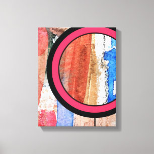 Impressão Em Tela colagem da arte abstracta, meios mistos e aguarela