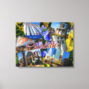 Impressão Em Tela Colagem da foto de Charlotte North Carolina