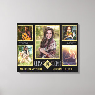 Impressão Em Tela Colagem da foto do formando da faculdade do