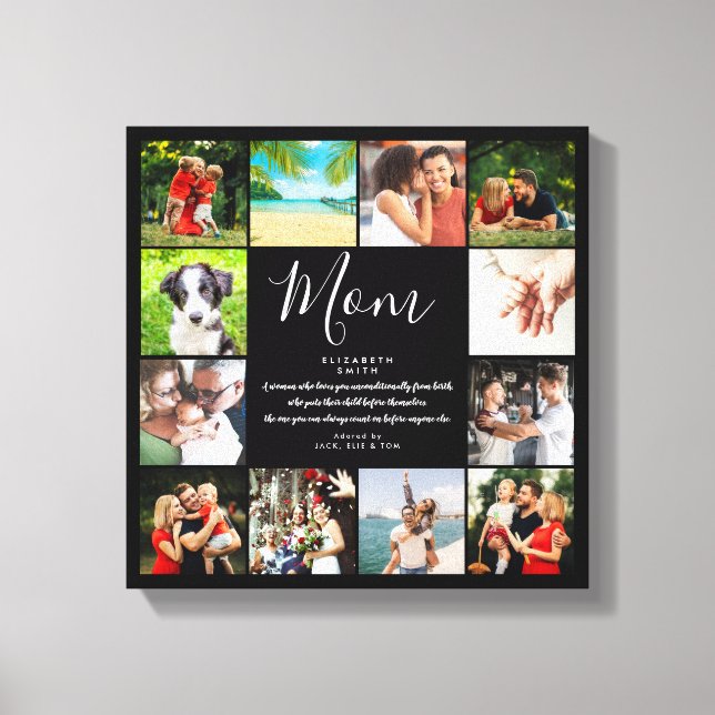 Impressão Em Tela Colagem De Fotografias A Preto E Branco 12 (Frente)