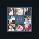 Impressão Em Tela Colagem de Fotografias da Família 8 Personalizada<br><div class="desc">Design moderno e elegante imprimiu tela de desenho da Colagem de Fotos da Família 8 Personalizada de Caligrafia Personalizada que pode ser personalizada com seu texto. Veja a Design de Arte Gráfica para outros produtos que combinam com este design!</div>