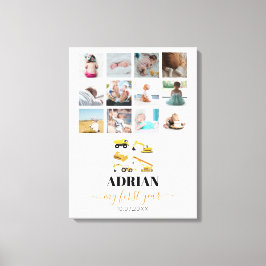 Impressão Em Tela Colagem de Fotografias do Bebê no Primeiro Ano