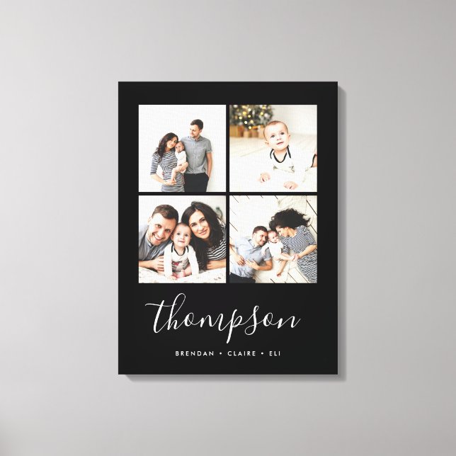 Impressão Em Tela Colagem de Fotografias do Monograma da Família Mod (Frente)