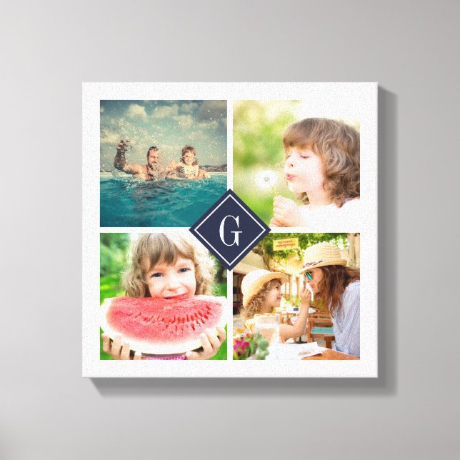 Impressão Em Tela Colagem de Fotografias do Monograma do marinho (Frente)