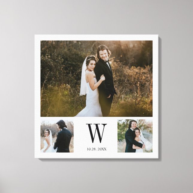 Impressão Em Tela Colagem de Fotografias do Monograma Personalizado  (Frente)