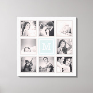 Impressão Em Tela Colagem de Fotografias do Monograma Personalizado