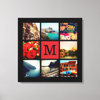 Impressão Em Tela Colagem de Fotografias do Monograma Personalizado