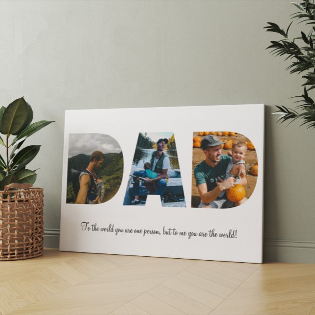 Impressão Em Tela Colagem de Fotografias do pai | Presente de Dia de (Criador carregado)