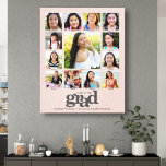 Impressão Em Tela Colagem de Fotografias K-12 - Graduação Cor-de-Ros<br><div class="desc">Tenha orgulho, alegria e mostre este marco do seu formando favorito. Crie esta elegante, simples, moderna, personalizada graduação em segundo grau K - 12 fotos de colagem de canvas arte de muro por um guardião que você sempre tesouro. Uma imagem divertida e divertida da tipografia ousada, gráfica, de cinzas suaves,...</div>