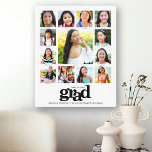 Impressão Em Tela Colagem de Fotografias K-12 Moderna - Branco Preto<br><div class="desc">Tenha orgulho, alegria e mostre este marco do seu formando favorito. Crie esta elegante, simples, moderna, personalizada graduação em segundo grau K - 12 fotos de colagem de canvas arte de muro por um guardião que você sempre tesouro. Uma imagem divertida e divertida da tipografia ousada, gráfica, negra, junto com...</div>