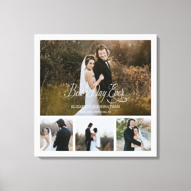 Impressão Em Tela Colagem de Fotografias Personalizada no Melhor Dia (Frente)