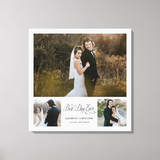 Impressão Em Tela Colagem de Fotografias Personalizada no Melhor Dia (Frente)