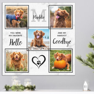 Impressão Em Tela Colagem de Fotografias Personalizada Pet Memorial 