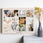 Impressão Em Tela Colagem de Fotografias Recém-casados Criam o seu p<br><div class="desc">Linda cria sua nova colagem fotográfica de 11 anos que é 14" X 11". Design moderno que você pode personalizar facilmente com suas próprias fotos. Esta colagem de fotos de keepsasawn contará sua incrível história de casamento. Com uma bela tipografia escrita a preto "Sr. & Sra." e personalize a data...</div>
