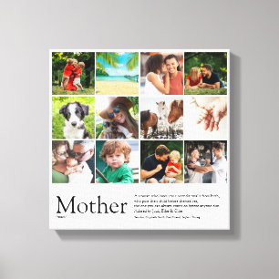 Impressão Em Tela Colagem de Fotos com Definição de Mãe