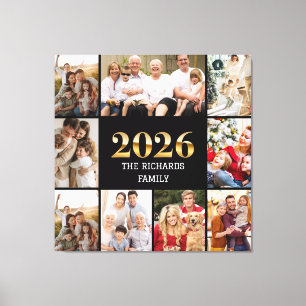 Impressão Em Tela Colagem de Fotos da Família 2026 Nome do Script Pe