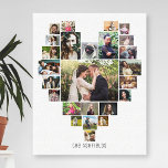 Impressão Em Tela Colagem de Fotos da Família Coração 25 Imagens Nom<br><div class="desc">Mostre a sua família ou memórias de casamento com esta bela canvas de muro de colagem fotográfica em branco com as suas fotografias em forma de coração. Este design bonito inclui espaço para 25 fotografias: 14 horizontais, 2 verticais e 9 quadrados no estilo Instagram. As suas fotografias ajustam-se automaticamente para...</div>
