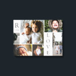 Impressão Em Tela Colagem de Fotos da Família de Blocos Brancos de A<br><div class="desc">Modern Love White e Cinza Color Block Family Photo Collage Christmas & New Year Canvas Wall Art - com Palavra de Amor personalizada, sobrenome familiar, ano e letra inicial, tudo organizado em um layout elegante de grade. Este design moderno e elegante mostra 6 de suas próprias fotos lindamente. Disponível em...</div>